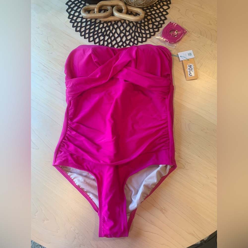 NWT Kona Sol twist top bandeau bathing suit size 14